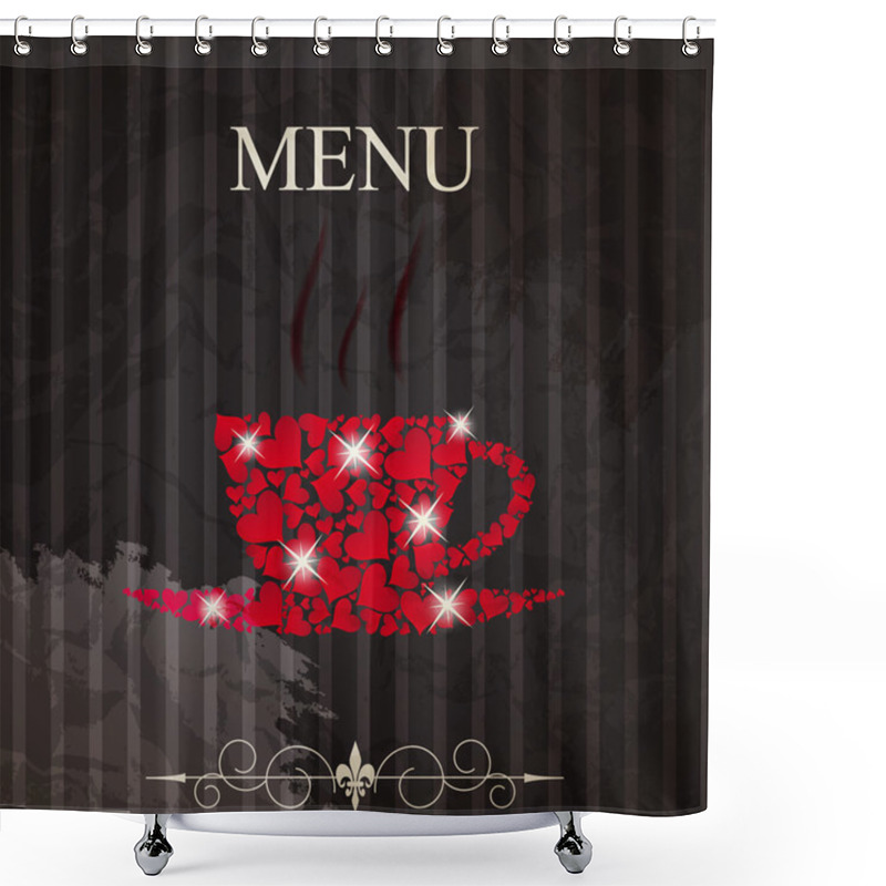 Personality  The Concept Of Restaurant Menu On Valentines Day. Vector Illustr Shower Curtains