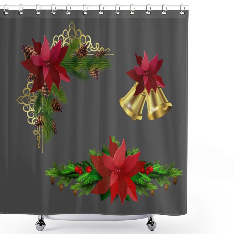 Personality  Christmas Elements For Your Designs Shower Curtains