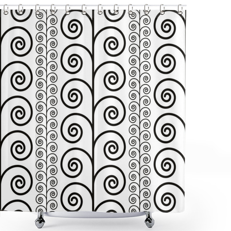 Personality  Curly Floral Seamless Pattern Shower Curtains