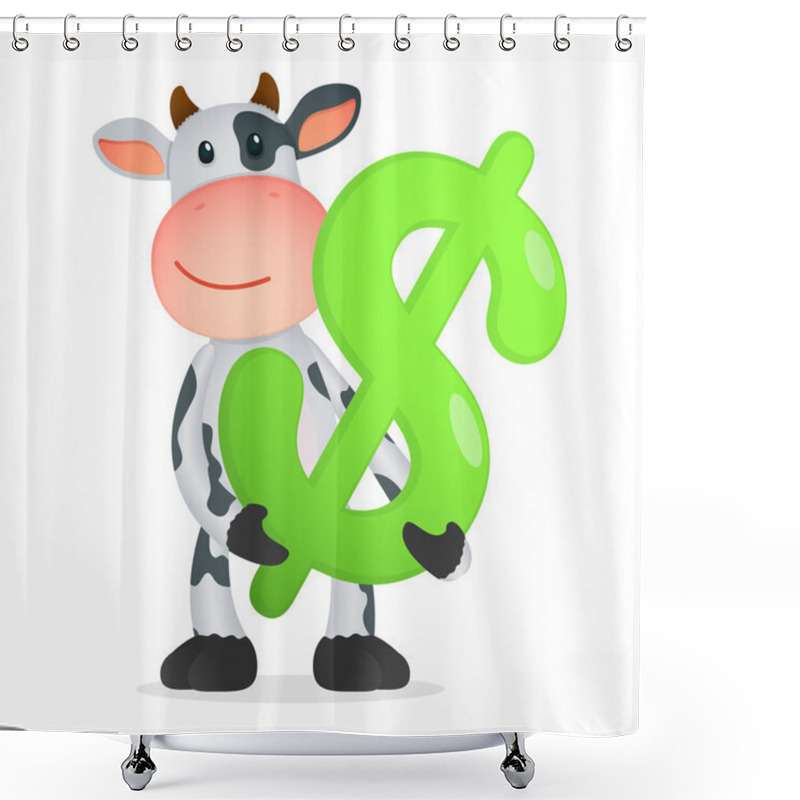 Personality  Funny Cartoon Cow Shower Curtains