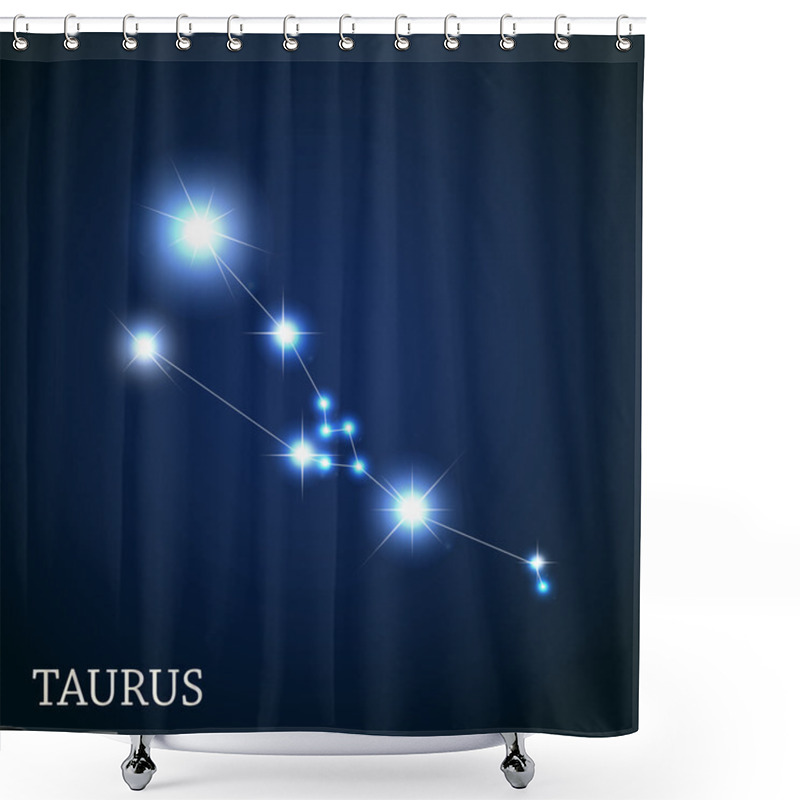 Personality  Taurus Zodiac Sign Of The Beautiful Bright Stars Vector Illustra Shower Curtains