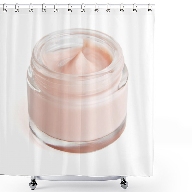 Personality  Face Cream In A Jar With Clipping Path Shower Curtains