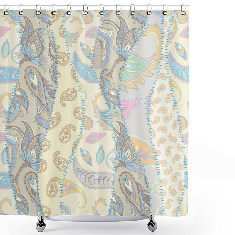 Personality  Geometric Patchwork Pattern Of A Squares. Shower Curtains