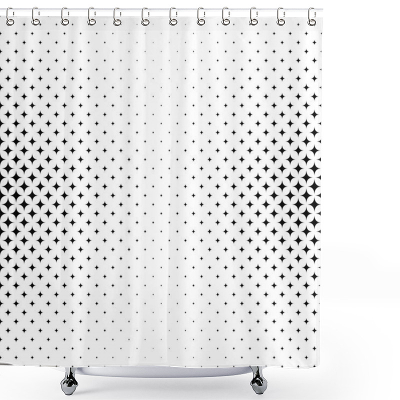 Personality  Black White Curved Star Pattern Background Shower Curtains