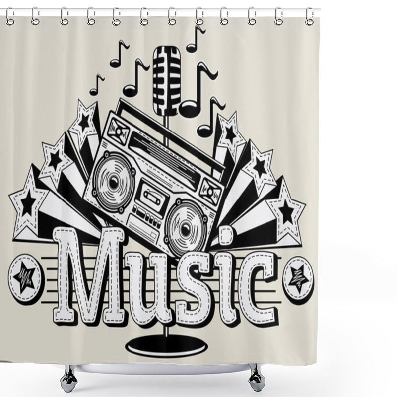 Personality  Decorative Music Emblem Shower Curtains