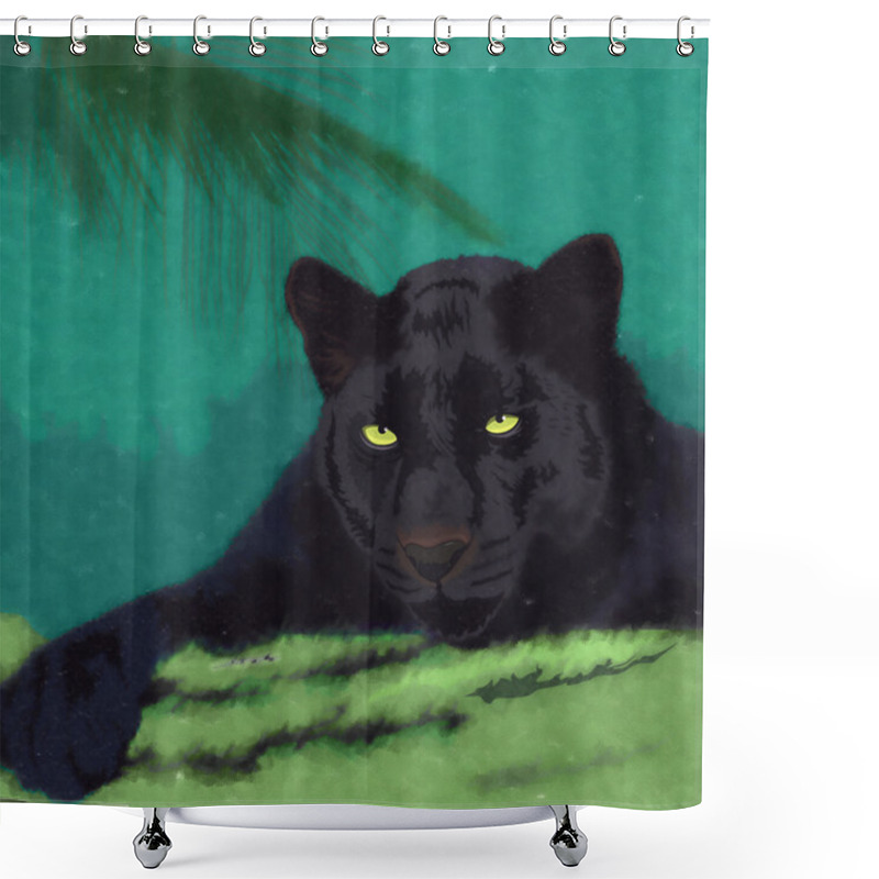 Personality  Wild Cats. Panther Shower Curtains