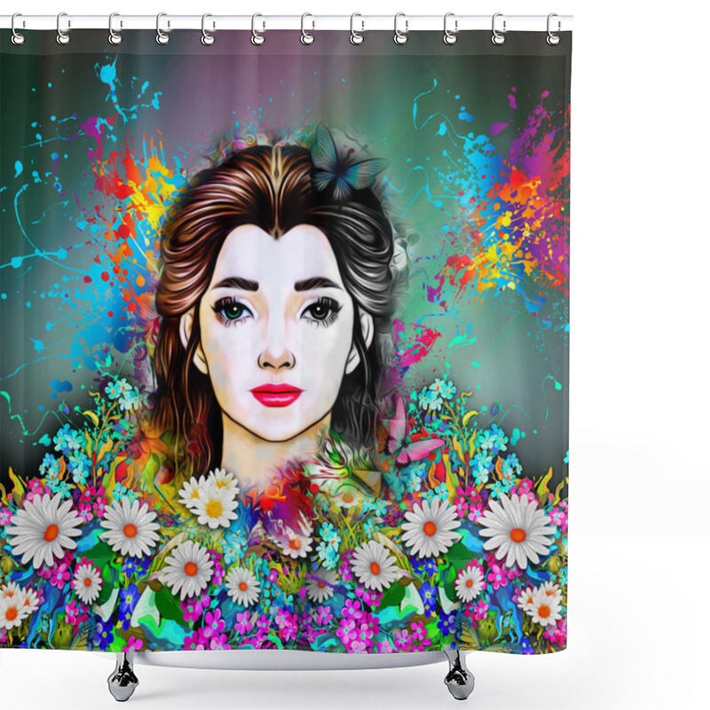 Personality  Beautiful Female Model Shower Curtains