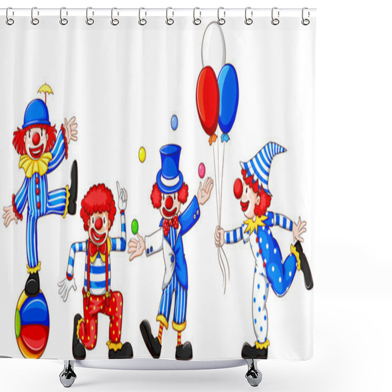 Personality  A Sketch Of A Group Of Clowns Shower Curtains