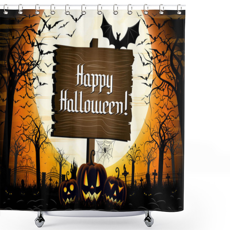 Personality  Happy Halloween - Banner/ Poster Shower Curtains