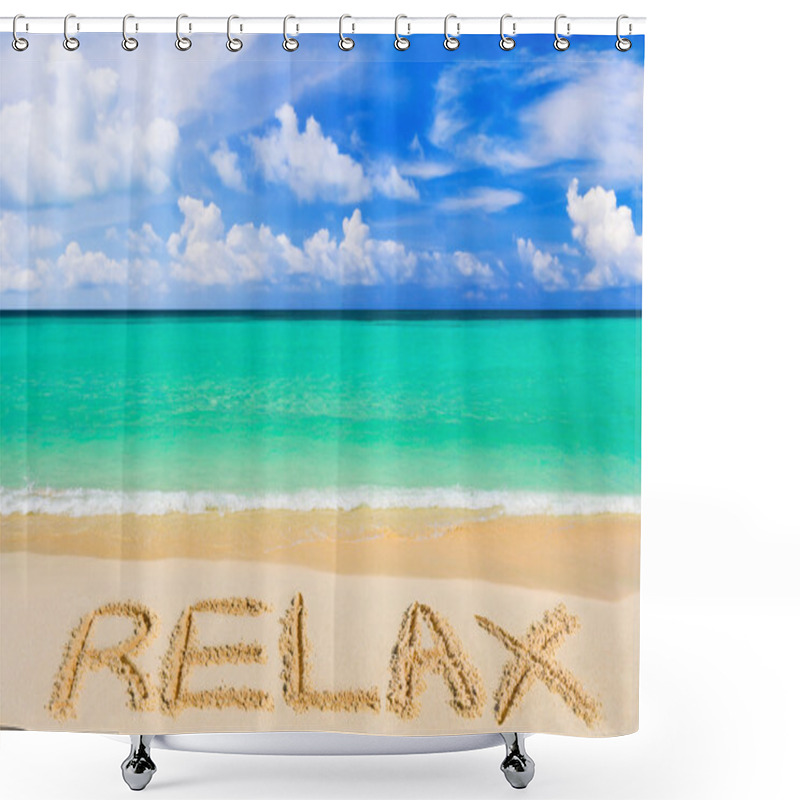 Personality  Word Relax On Beach Shower Curtains