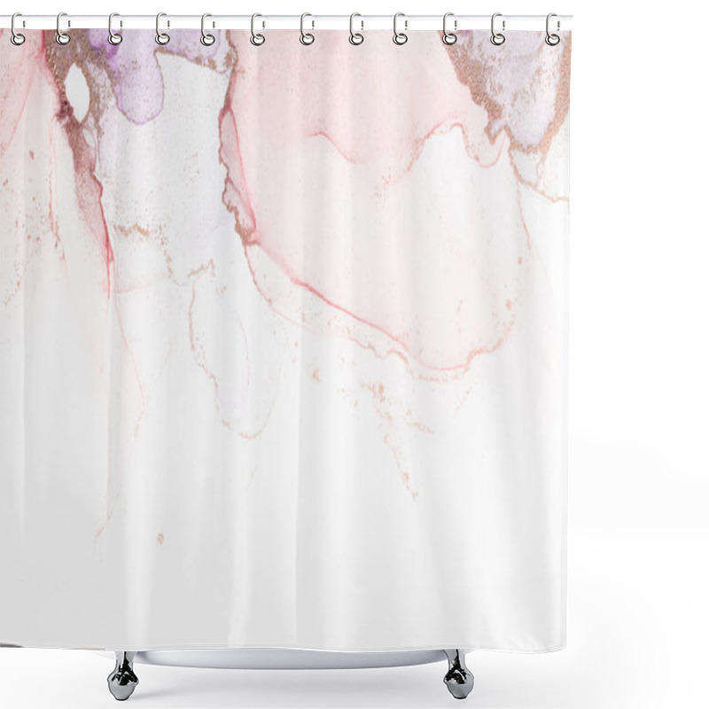 Personality  Marble Ink Abstract Art From Meticulous Original Painting Abstract Background . Painting Was Painted On High Quality Paper Texture To Create Smooth Marble Background Pattern Of Ombre Alcohol Ink . Shower Curtains