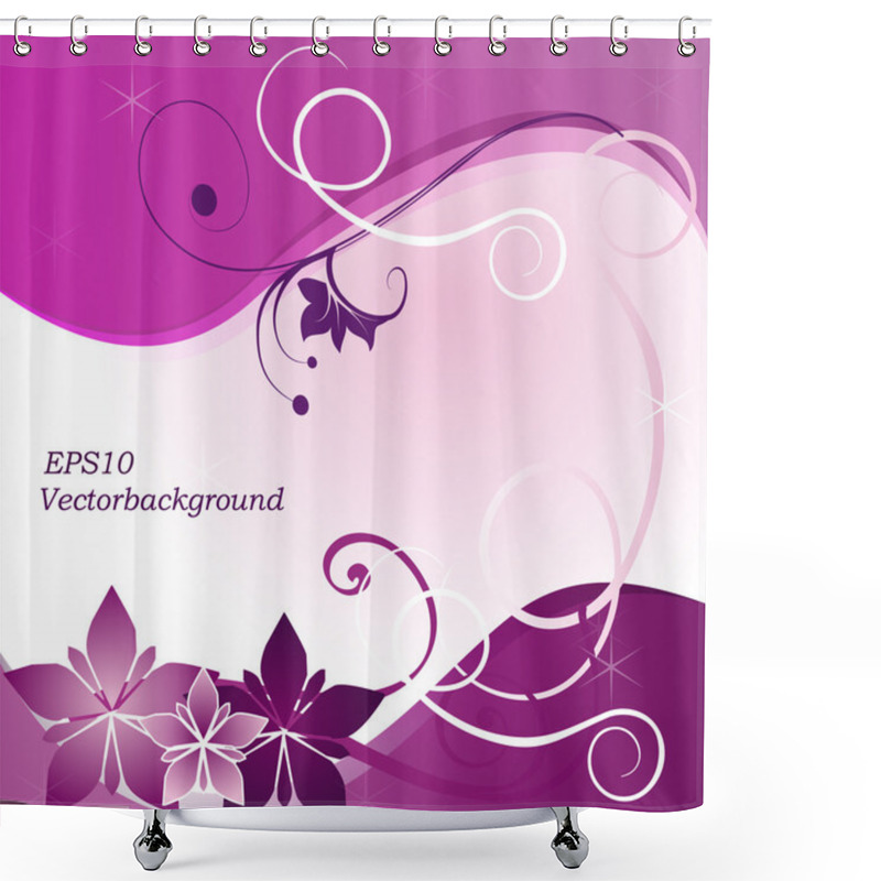 Personality  Pink Floral Abstract Background Vector Shower Curtains