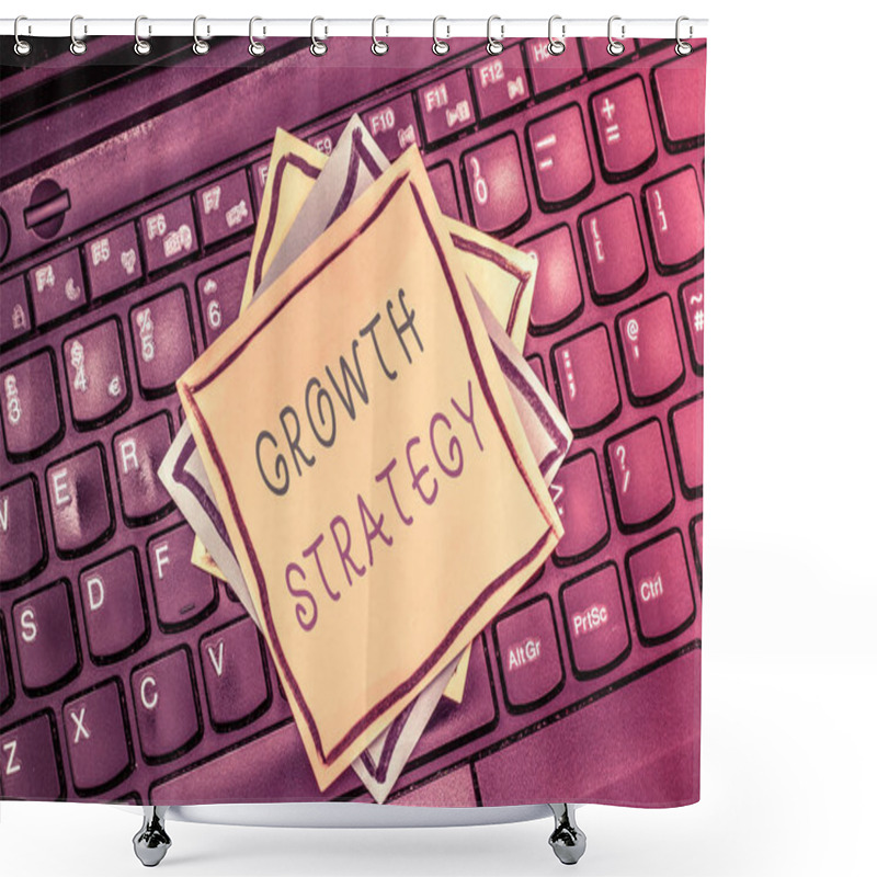 Personality  Text Sign Showing Growth Strategy. Conceptual Photo Strategy Aimed At Winning Larger Market Share In Shortterm Shower Curtains