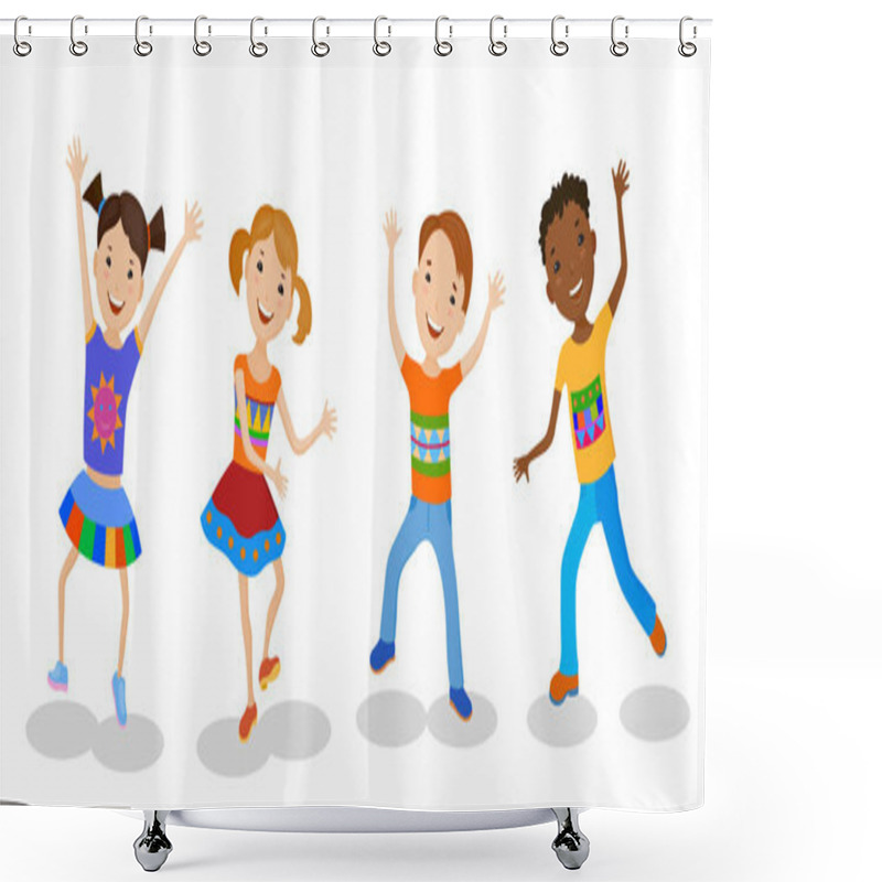 Personality  Happy Dancing Kids Shower Curtains