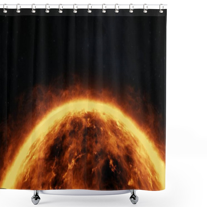 Personality  Digital Composite Image Of Sun In Space Shower Curtains