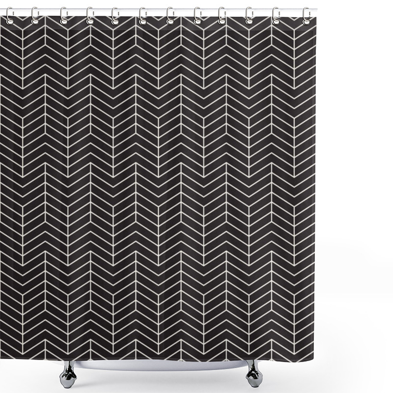 Personality  Vector Seamless Pattern. Modern Stylish Abstract Texture. Repeating Geometric Shower Curtains