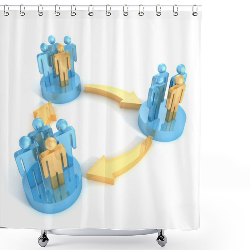 Personality  3d Groups Of People In Interaction Shower Curtains