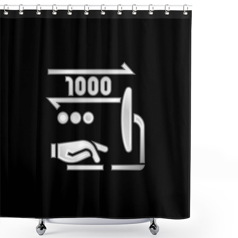 Personality  Binary Silver Plated Metallic Icon Shower Curtains