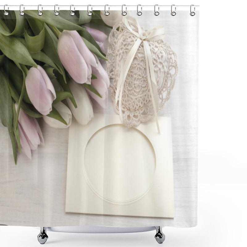 Personality  Fresh Tulips, Greeting Card For Mothers Day, Valentines Day, Wedding Shower Curtains