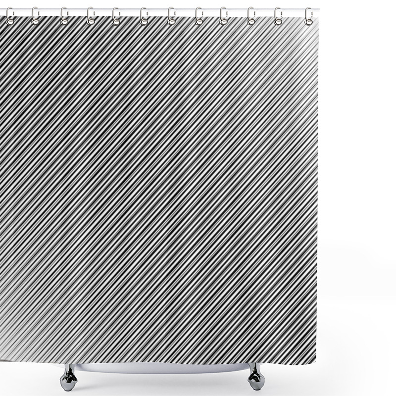 Personality  Dynamic Diagonal, Oblique, Slanted Lines, Stripes Geometric Patt Shower Curtains