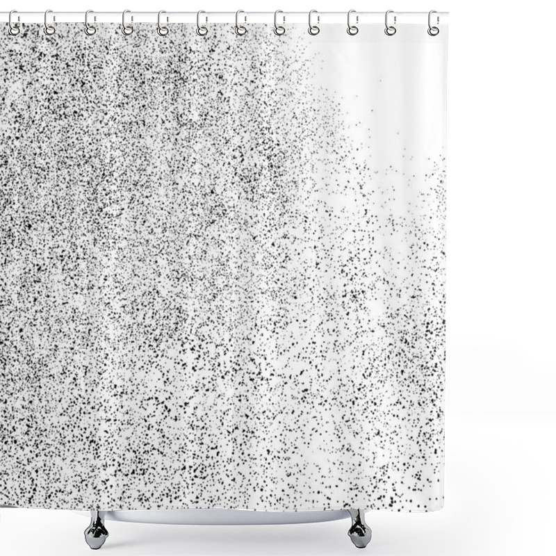 Personality  Black Grainy Texture Isolated On White. Shower Curtains