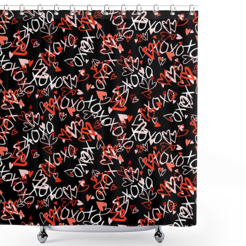 Personality  Pattern With Hand Painted Hearts Shower Curtains