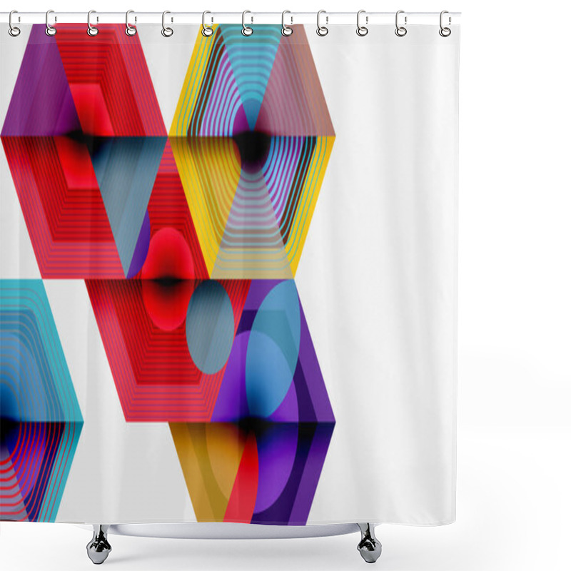 Personality  Hexagons, Diamonds Pattern. Geometric Repeating Hexagon Background Shower Curtains