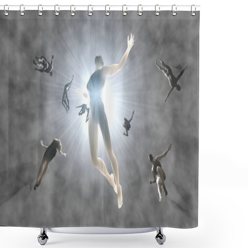 Personality  Souls Of The Deceased Streaming Into The White Light Shower Curtains