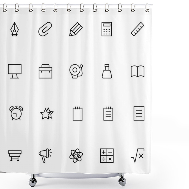 Personality  Education Line Vector Icons 1 Shower Curtains