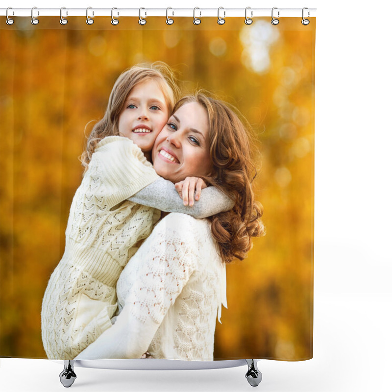 Personality  Young Mother And Her Toddler Girl Have Fun Shower Curtains