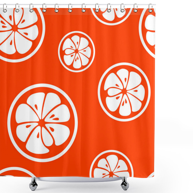 Personality  Abstract Citrus Fruit Seamless Pattern. Vector Illustration Shower Curtains