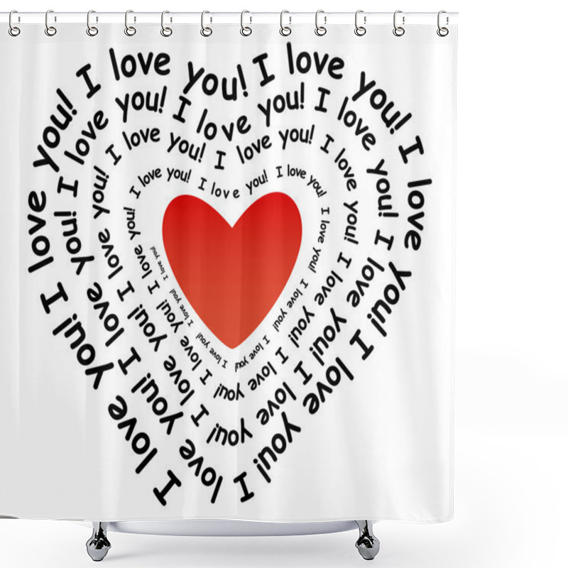 Personality  I Love You In The Form Of Heart Shower Curtains