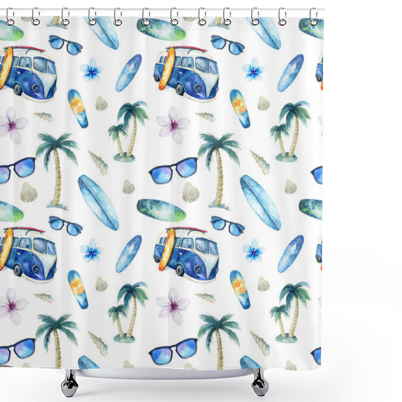 Personality  Surfing Seamless Pattern  Shower Curtains