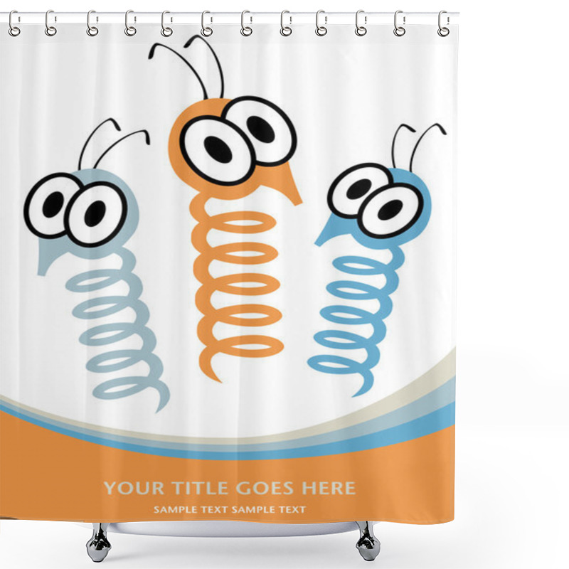 Personality  Spring Bugs Vector With Copy Space. Shower Curtains