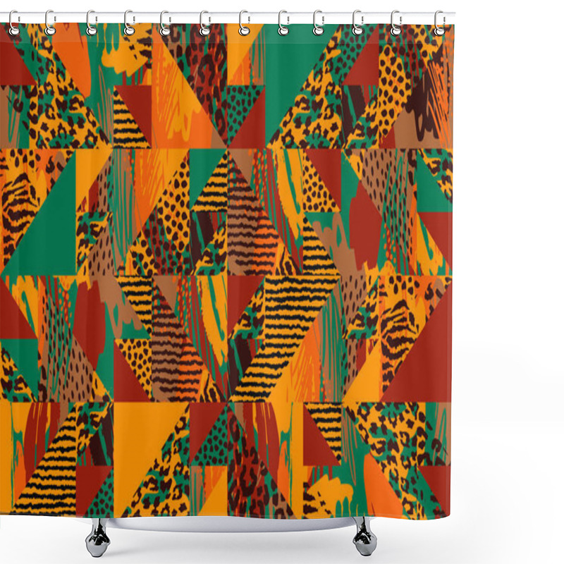 Personality  Abstract Seamless Pattern With Animal Print. Shower Curtains