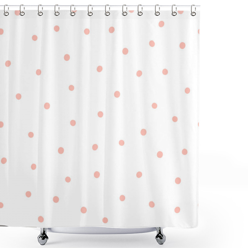 Personality  Polka Dots Pink And White Seamless Pattern.  Shower Curtains