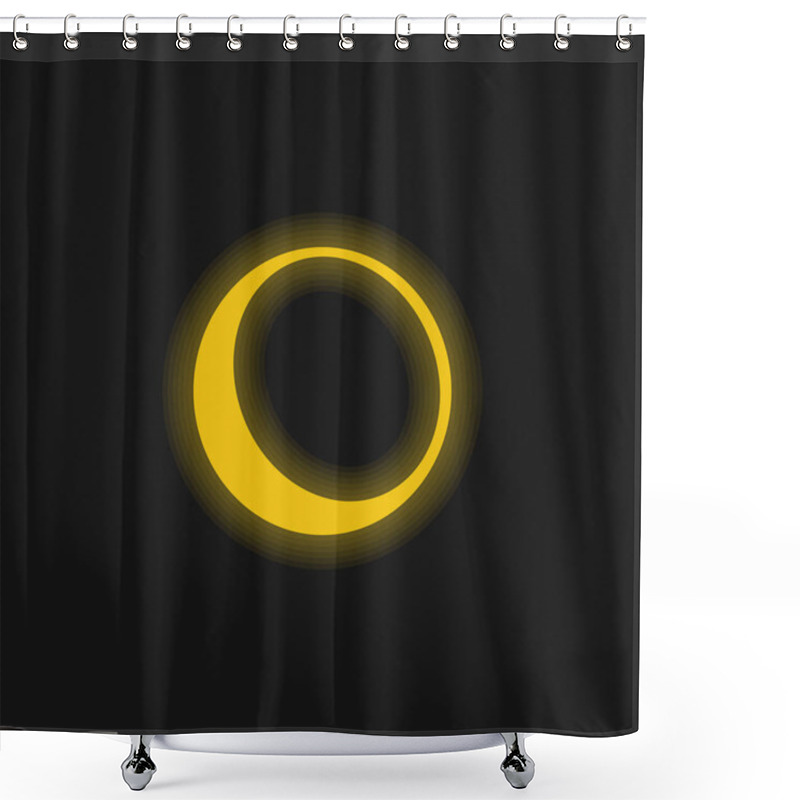 Personality  Ball Outline With Shadow At The Edge Yellow Glowing Neon Icon Shower Curtains