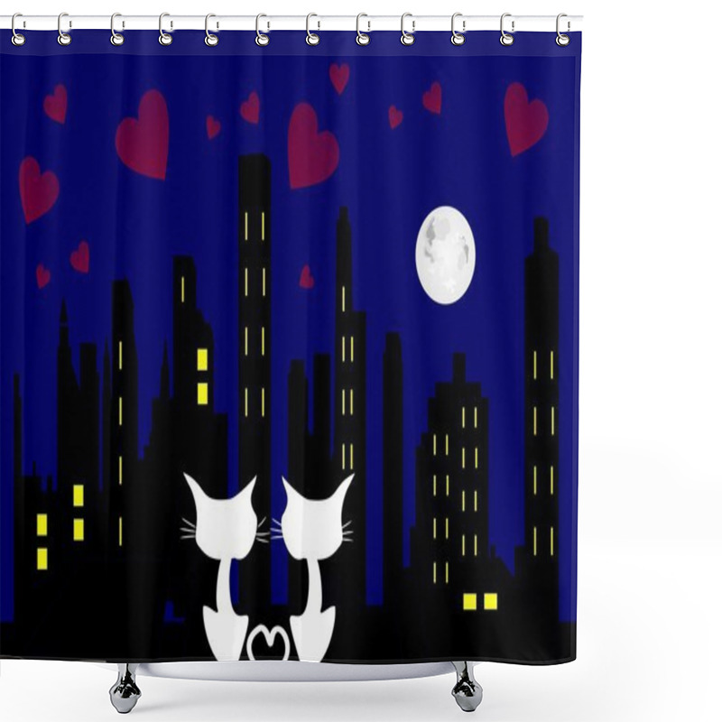 Personality  In Love Cats Shower Curtains