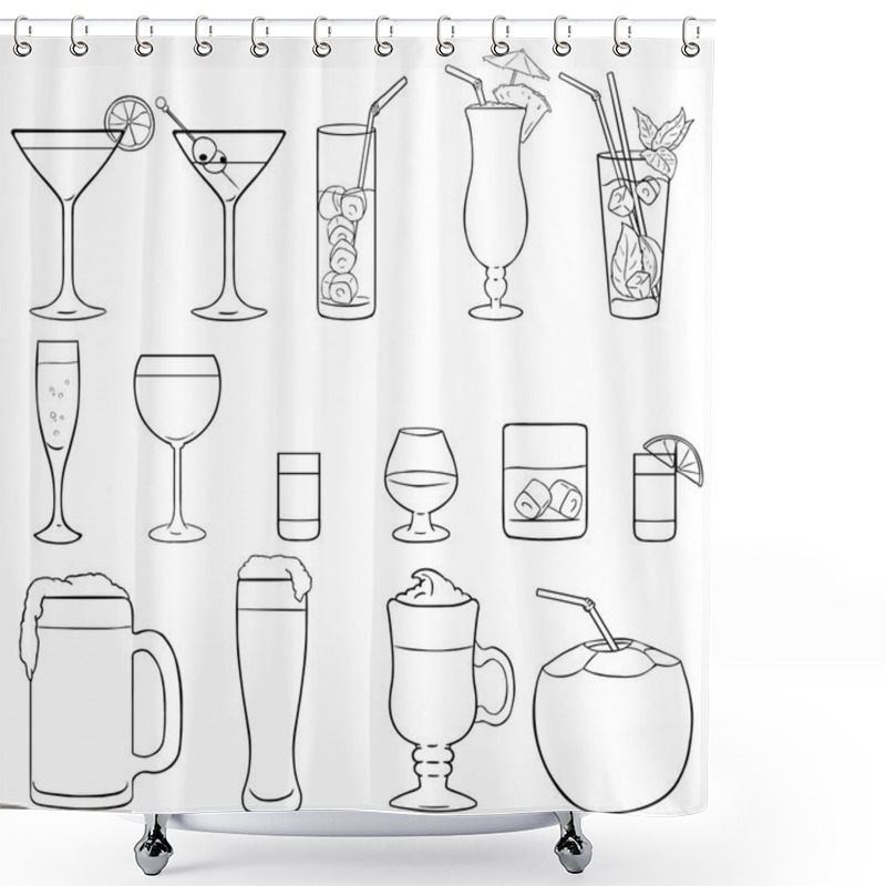 Personality  Cocktails And Alcohol Drinks Shower Curtains