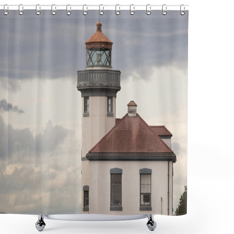 Personality  Historic Structure Outdoor Railing Lighthouse Tower Nautical Bea Shower Curtains