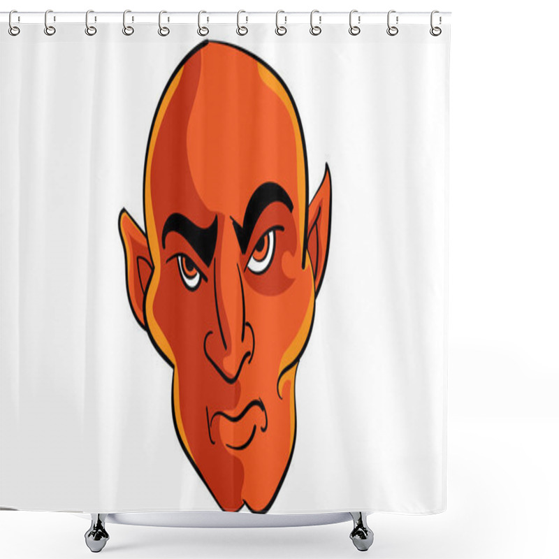 Personality  Devil Head Isolated  Illustration Shower Curtains