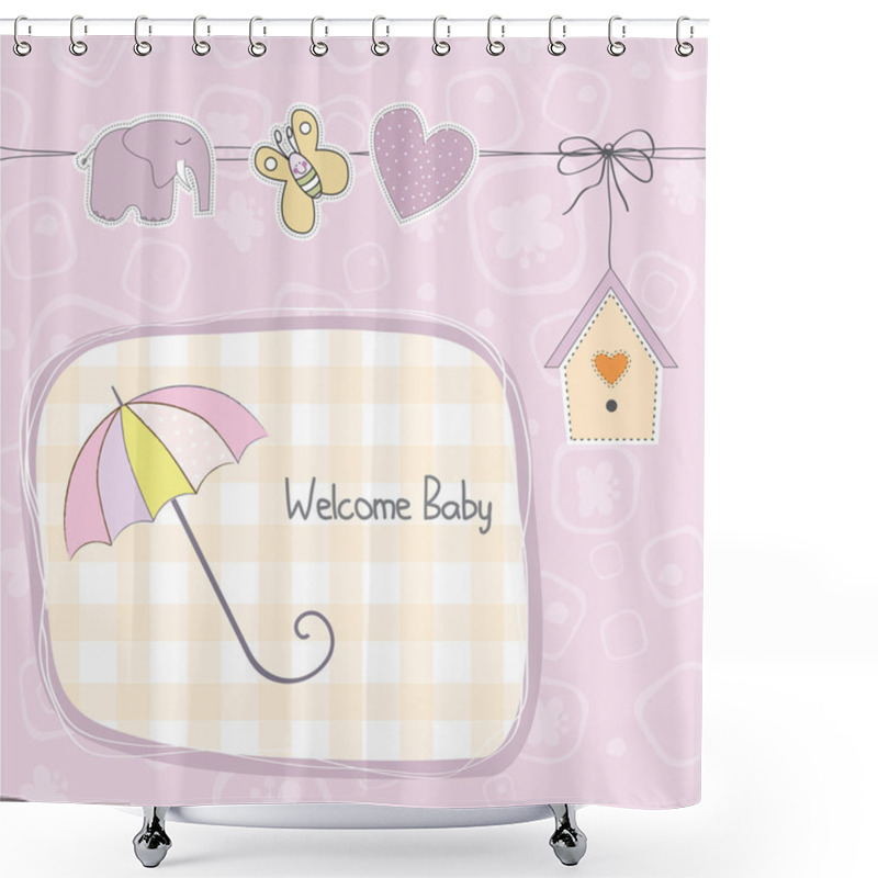 Personality  Baby Girl Shower Card Shower Curtains