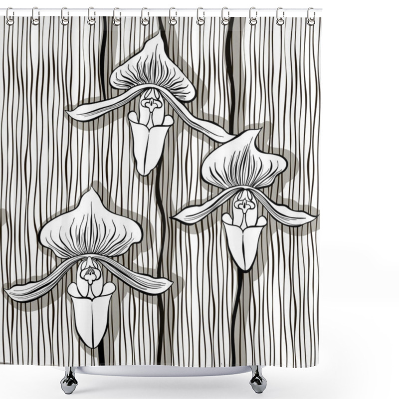 Personality  Pattern With Orchids Shower Curtains