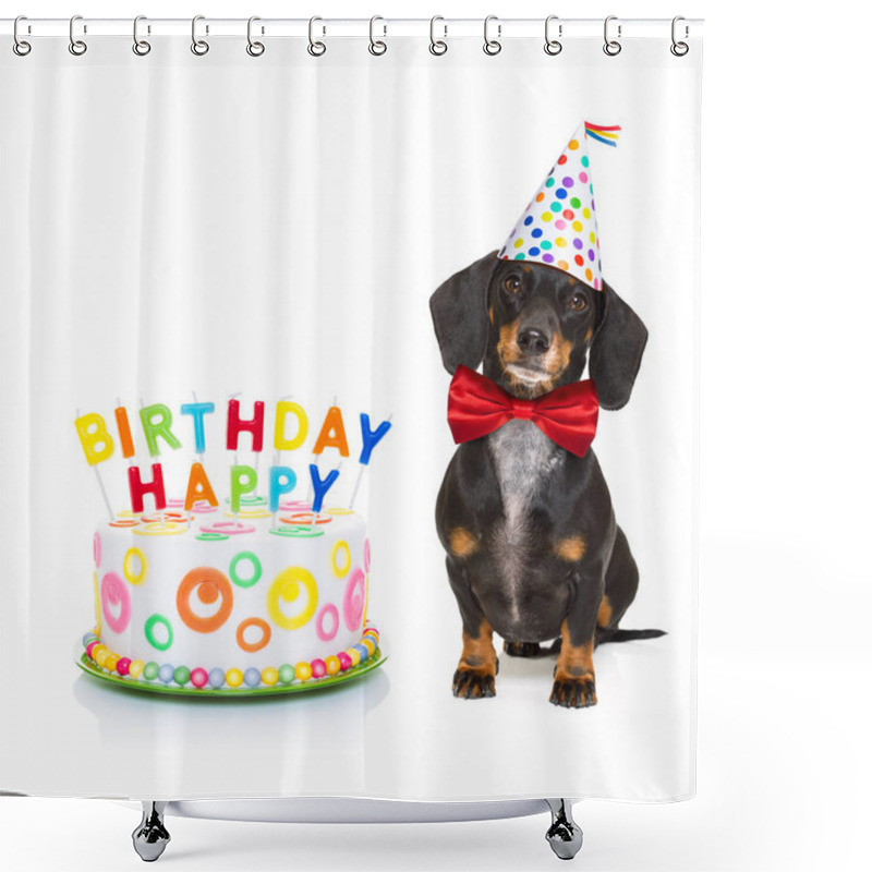 Personality  Happy Birthday Dog Shower Curtains