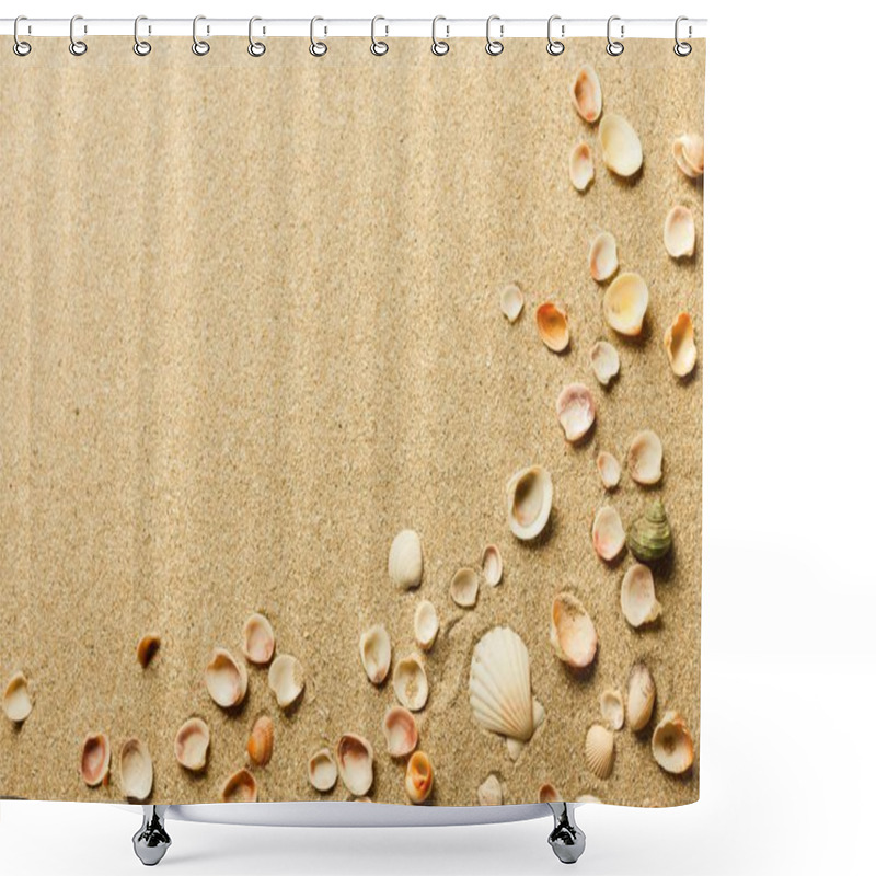 Personality  Shells In The Sand On The Beach Shower Curtains