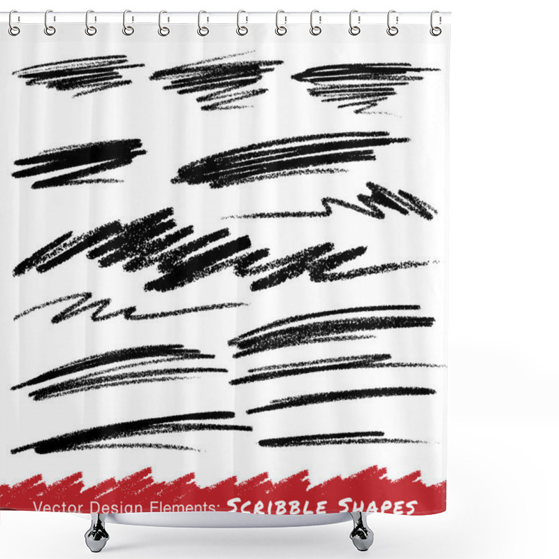 Personality  Scribble Smears Hand Drawn In Pencil Shower Curtains