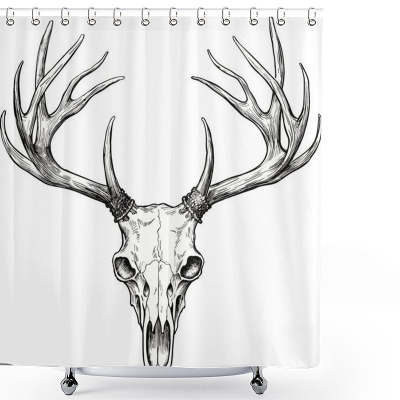 Personality  Skull Of Deer Horns. Shower Curtains