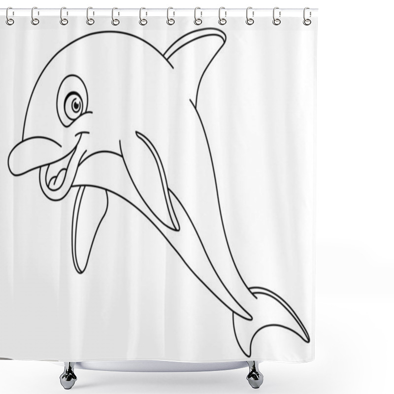 Personality  Outlined Dolphin Shower Curtains