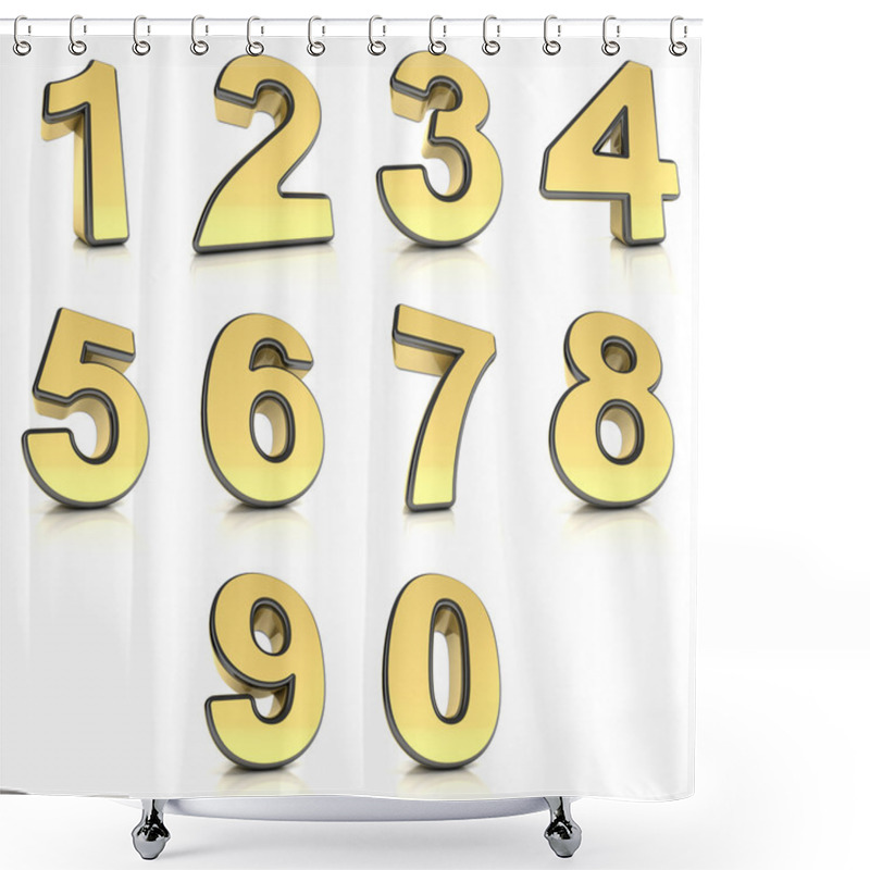 Personality  Metal Numbers Set Shower Curtains