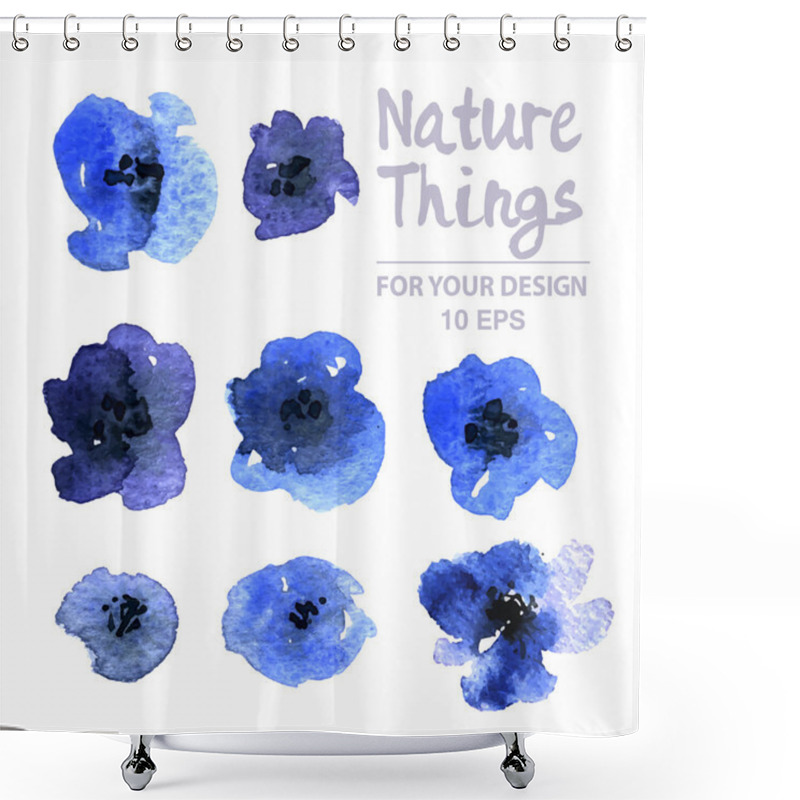 Personality  Floral Collection Of Painted Flowers Shower Curtains